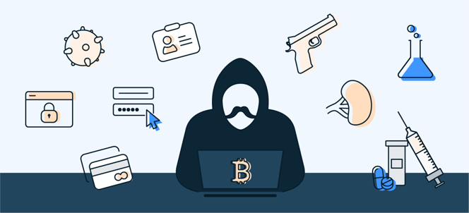 Dark-web-imgThe dark web marketplaces include a variety of illegal goods, including drugs, stolen goods, body parts, stolen credentials, and more.